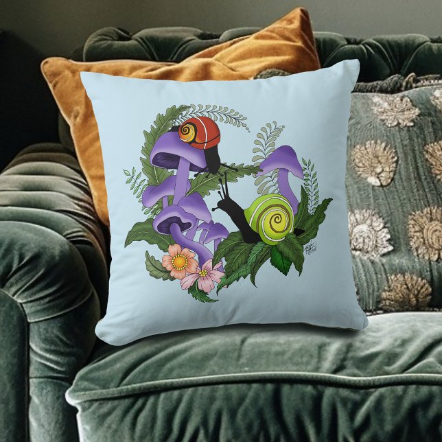 Coussin Escargots cubains champignons violets (Créateur téléchargé)