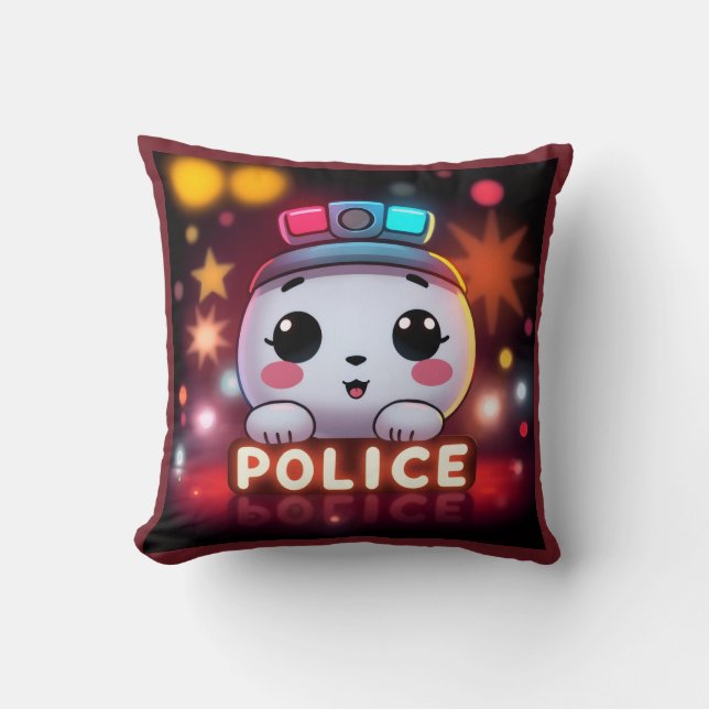 Coussin Escouade de police mignonne – Conception de patrou (Recto)