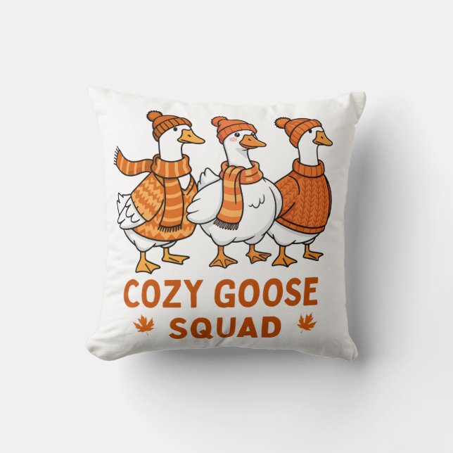 Coussin Escouade d'oies douillette automne (Recto)