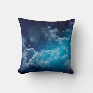Coussin Espace ciel nocturne avec nuage et étoile, nuit, b