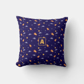 Coussin Espace de motif lavande orange bleu foncé monogram (Recto)