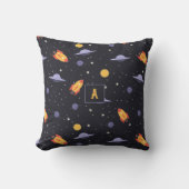 Coussin Espace de motif lavande orange noir monogramme (Recto)