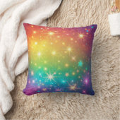 Coussin Espace étoile arc-en-ciel coloré (Couverture)