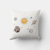 Coussin Espace Extérieur Anniversaire Galaxie Soleil Lune  (Verso)