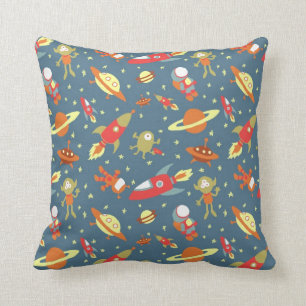Coussin Espace extra-atmosphérique Rocket de rétro galaxie