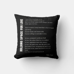 Coussin Espace pour l'amour poème mur art