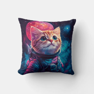 Coussin Espace rose astronaute