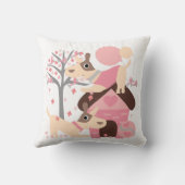 Coussin espiègle rose de chiots (Verso)