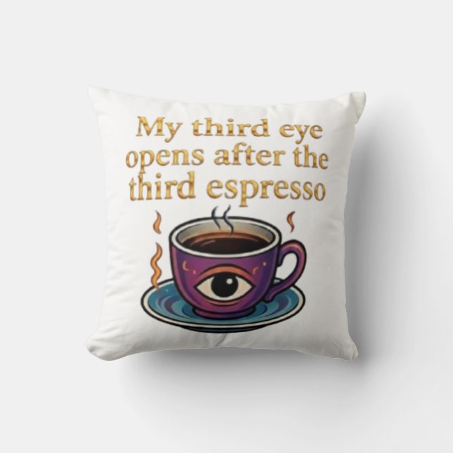 Coussin Espresso la clé de mon troisième œil (Recto)