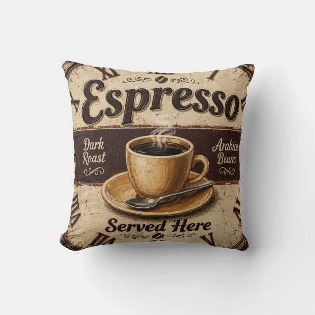 Coussin Espresso Vintage Coffee Bar (Recto)