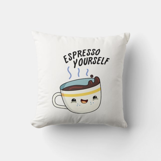 Coussin Espresso Yourself amusant jeu de café (Recto)