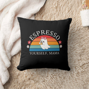 Coussin Espresso Yourself Mama - Retro Rainbow Ghost