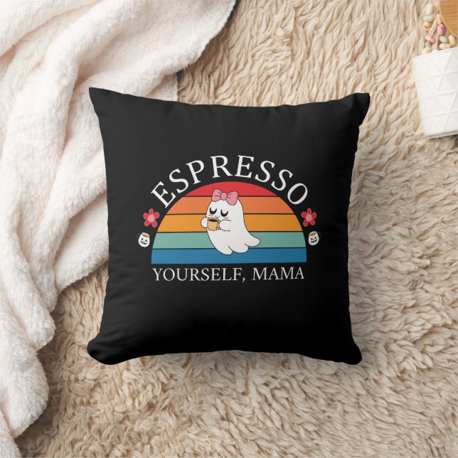 Coussin Espresso Yourself Mama - Retro Rainbow Ghost (Couverture)