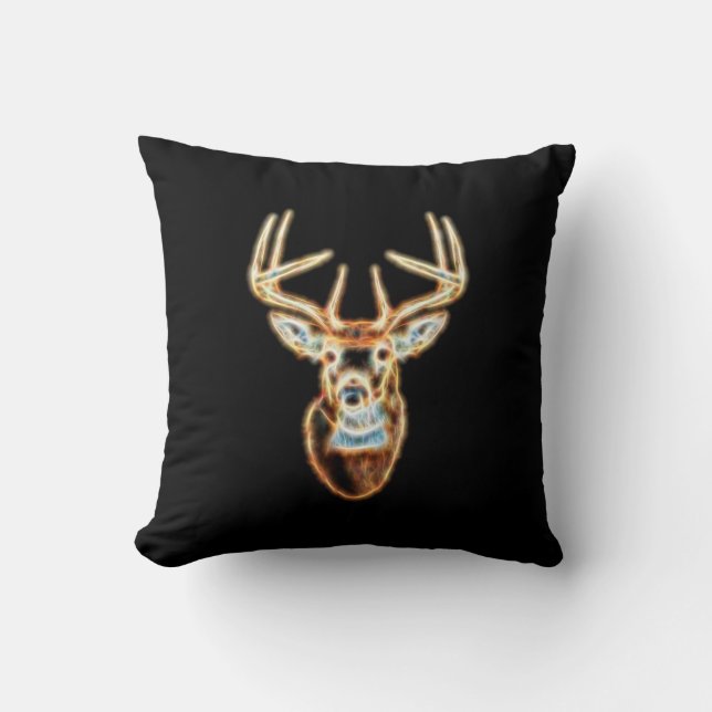 Coussin Esprit d'énergie de tête de cerf à queue blanche (Recto)
