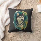 Coussin Esprit Husky Aquarelle Majesté (Couverture)