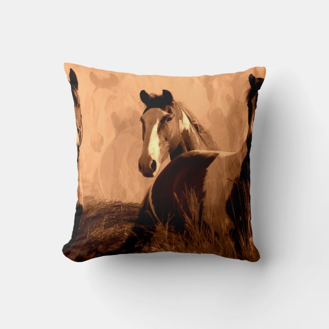 Coussin Esprits de chevaux - Chevaux sauvages (Recto)