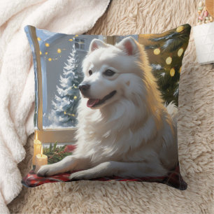 Coussin Esquimau Américain avec lumières de Noël pour les
