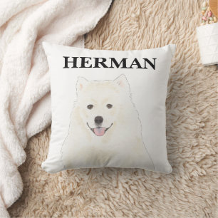 Coussin Esquimau américain personnalisé Samoyé Chien