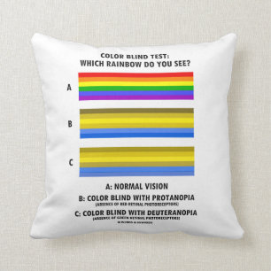 Coussin Essai de daltonisme que l'arc-en-ciel vous voient