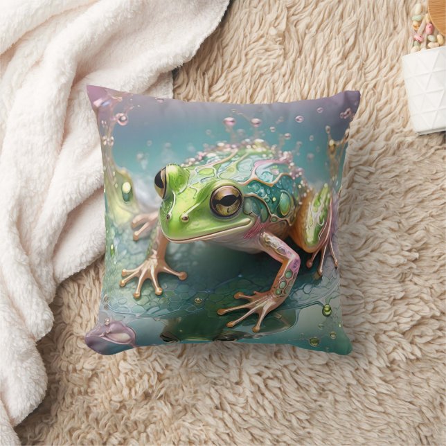 Coussin "Essence d'émeraude : grenouille verte dans l'art  (Couverture)