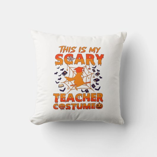 Coussin Est Costume d'enseignant effrayant Halloween Sorci (Recto)