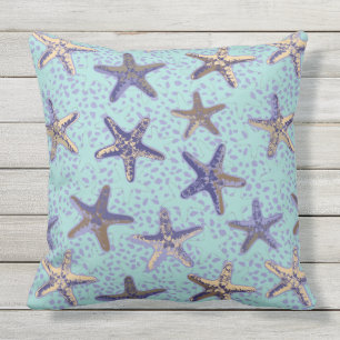 Coussin Estarfish dans l'oreiller à lancer Turquoise de s