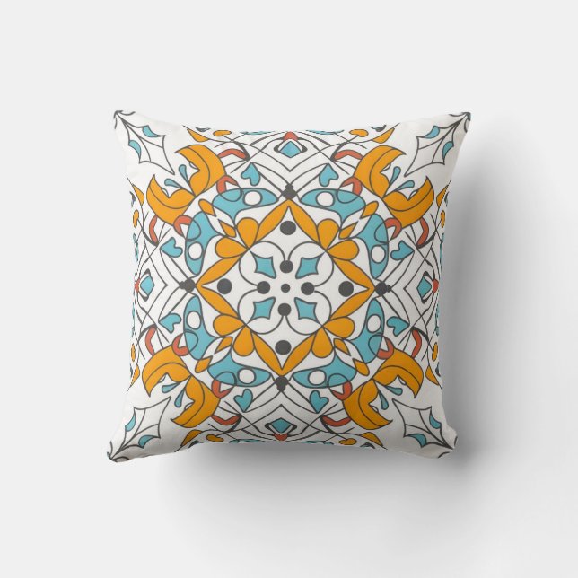 Coussin ESTHÉTIQUE ANDALOUSE, mosaïque jaune (Verso)