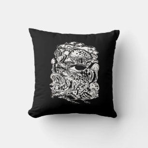 Coussin esthétique Cottagecore Grenouille Champignon Gobli