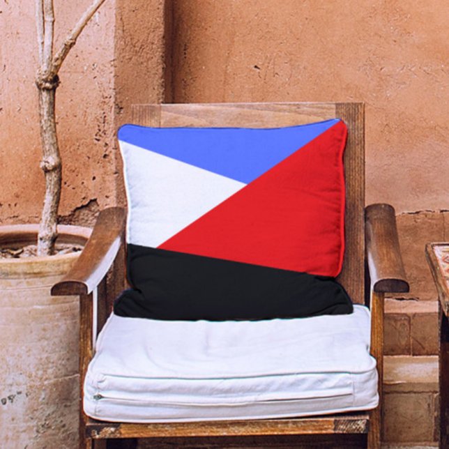 Coussin Esthétique moderne Abstrait rouge noir & blanc (Créateur téléchargé)