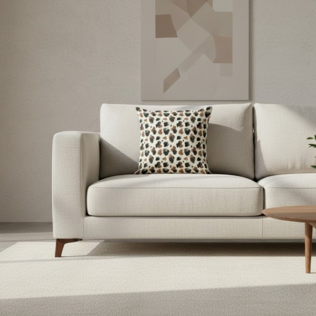 Coussin Esthétique moderne de vache au chocolat neutre (Créateur téléchargé)