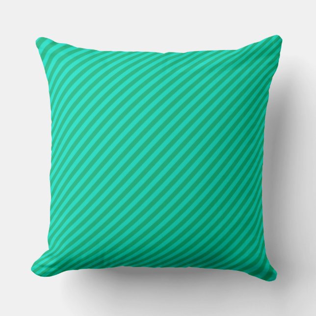 Coussin esthétique rayé vert et menthe (Recto)