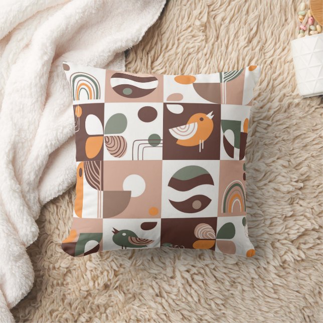 Coussin Esthétique rétro motif géométrique abstrait (Couverture)