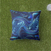 Coussin Estrela azul ondulada com trados em ziguezague (Herbe)