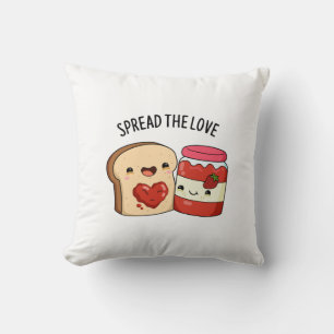 Coussin Étaler la confiture Amour Drôle et le touron de pa