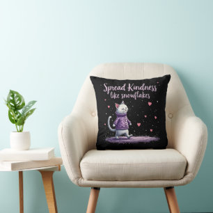 Coussin Étaler la gentillesse comme les flocons de neige C