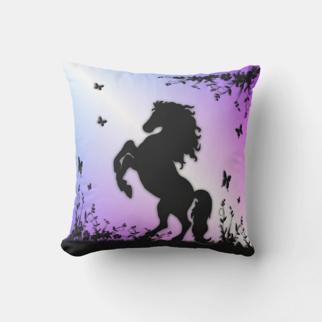 Coussin Étalon noir cabré (Recto)