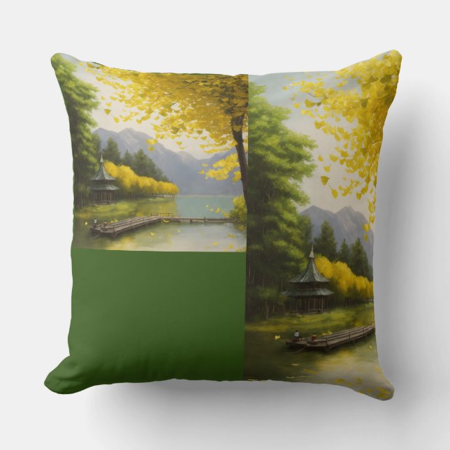 Coussin Étang avec la nature (Recto)