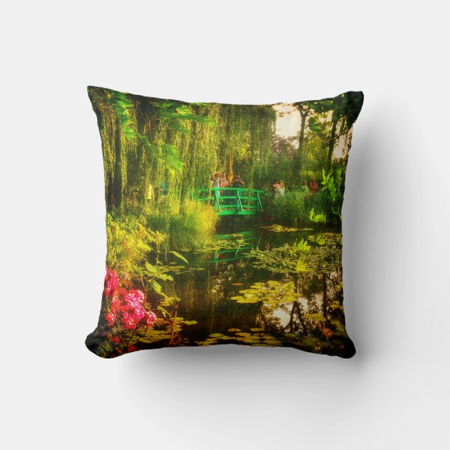 Coussin Étang célèbre de Claude Monet Giverny avec des lis (Recto)