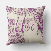 Coussin État de la mariée Michigan Floral violet et beige (Verso)