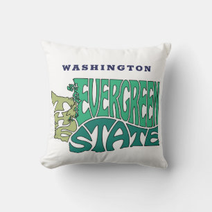 Coussin État de Washington Pseuname Word Art