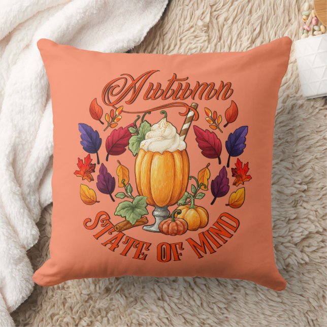Coussin État D'Esprit Orange D'Automne (Couverture)
