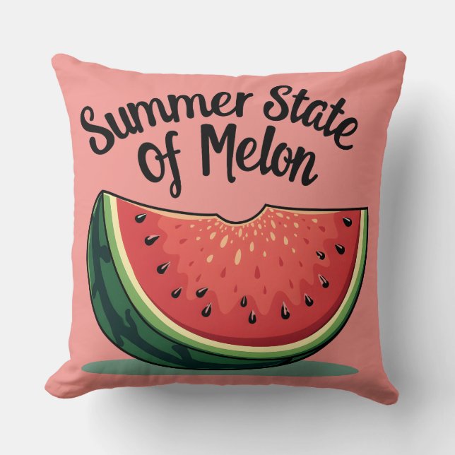 Coussin État estival de Melon Retro Fruit Art (Recto)