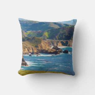 Coussin États-Unis, Californie. Panorama De Big Sur Avec 