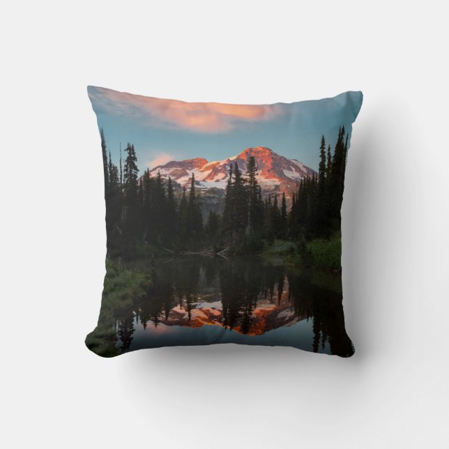 Coussin États-Unis, État de Washington. Mt. Rainier réfléc (Recto)