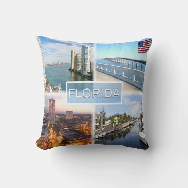 Coussin États-Unis Floride - Bouche de Miami River à Brick (Recto)