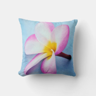 Coussin États-Unis, Hawaï, Oahu, Fleurs de plumeria en fle