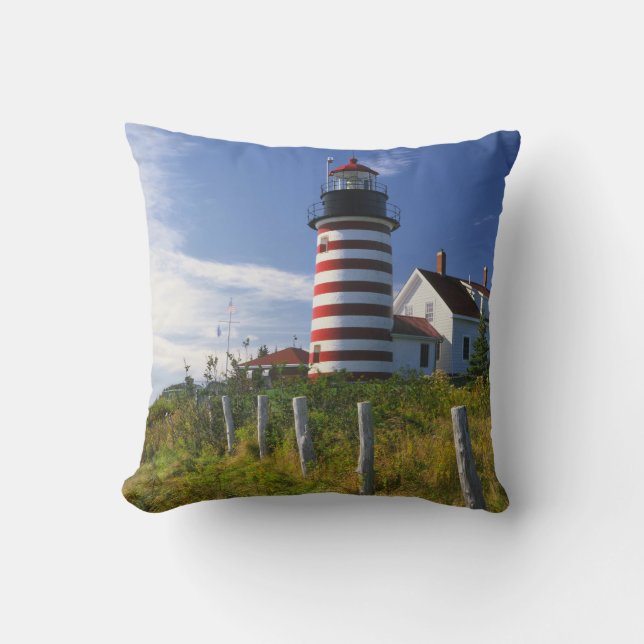 Coussin États-Unis, Maine, Lubec. Phare de West Quoddy Hea (Recto)