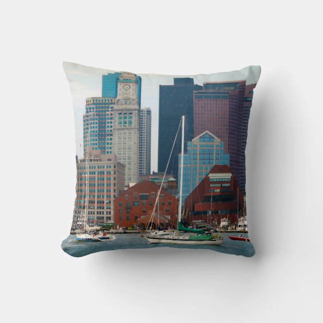 Coussin États-Unis, Massachusetts. Skyline du front de mer (Recto)