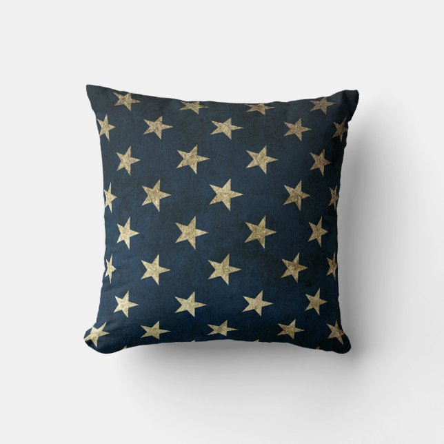 Coussin États-Unis Vintages Drapeau Américain Étoiles Et B (Recto)