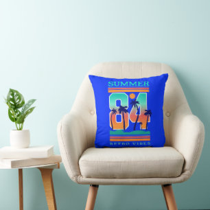 Coussin Été 1984 Retro Vibe Beach Thème